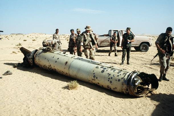 Scud_downed_by_Patriot_missiles